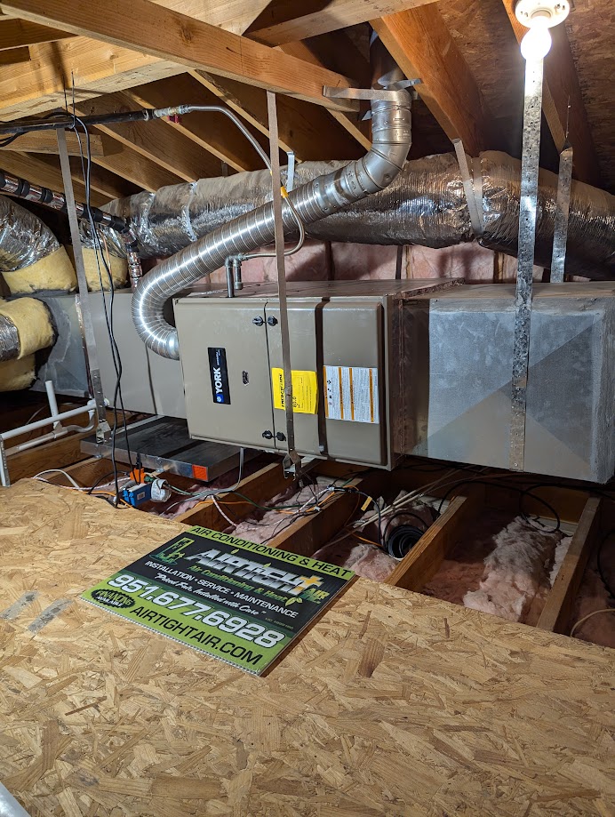 Attic High-Efficiency Furnace Installation | AirTight Air Inc. Attic high-efficiency furnace installation by AirTight Air in Murrieta, CA