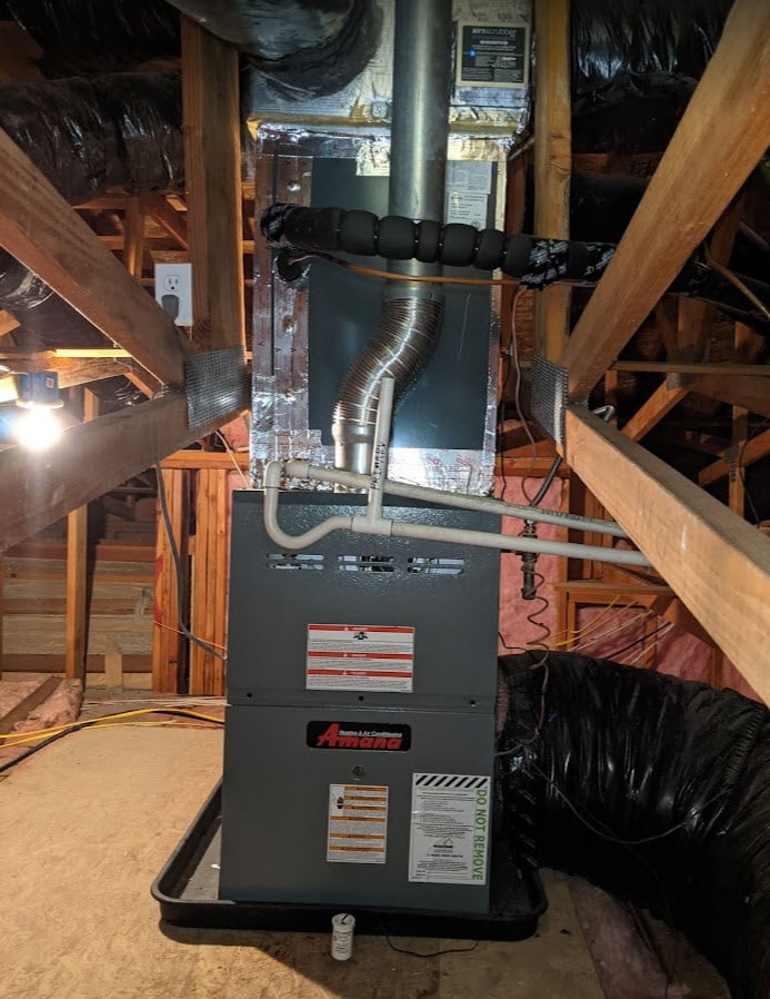 York gas furnace installation in an attic upflow configuration by AirTight Air, Inc. providing energy-efficient furnace installation and heating replacement in Murrieta, Temecula, and surrounding areas