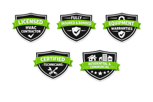 HVAC contractor qualification badges showing AirTight Air, Inc. as a licensed and insured HVAC contractor in Southwest Riverside County offering HVAC installation, HVAC repair, HVAC maintenance, and heating and cooling services for residential and light commercial properties