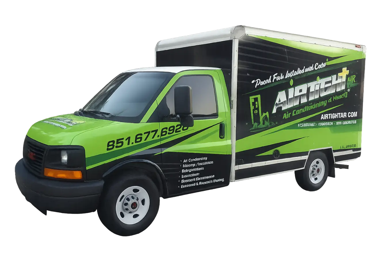 AirTight Air, Inc. HVAC company truck in Murrieta, CA 92563 providing professional heating and cooling services including HVAC installation, HVAC repair, furnace installation, and HVAC maintenance